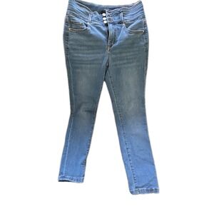 Ann Taylor LOFT Petite SZ 6P Modern The Skinny Jeans Medium‎ Wash 3 ButtonBlue